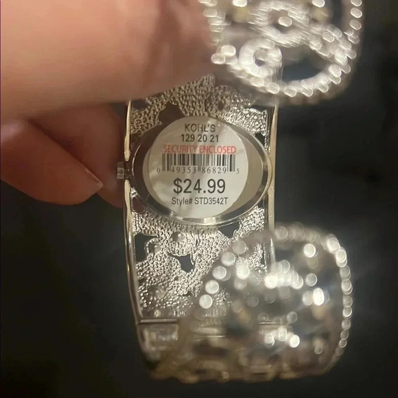 Floral and CZ Bracelet Stye Watch - Picture 3 of 5